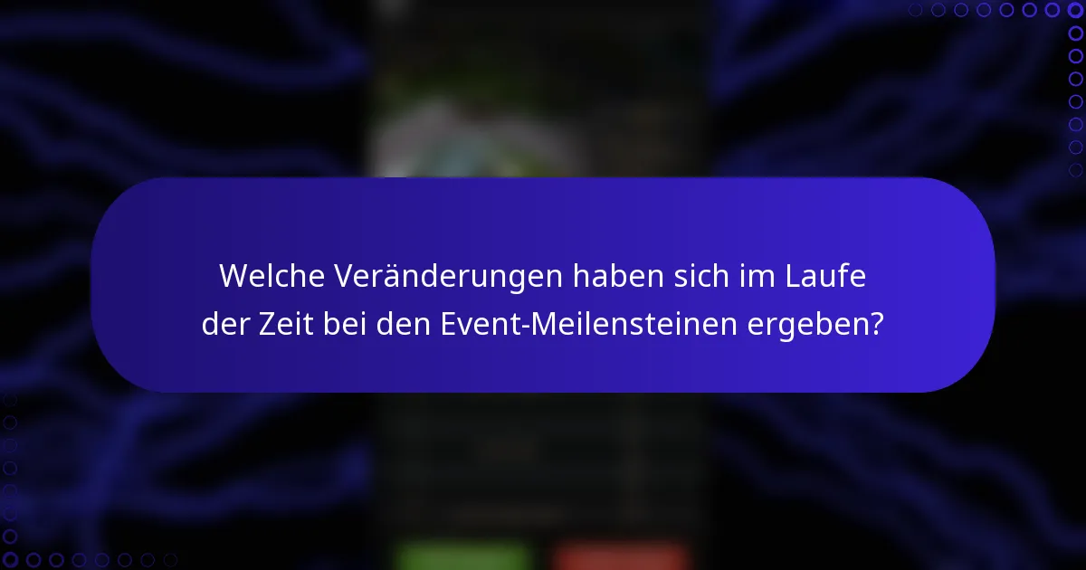 Welche Veränderungen haben sich im Laufe der Zeit bei den Event-Meilensteinen ergeben?
